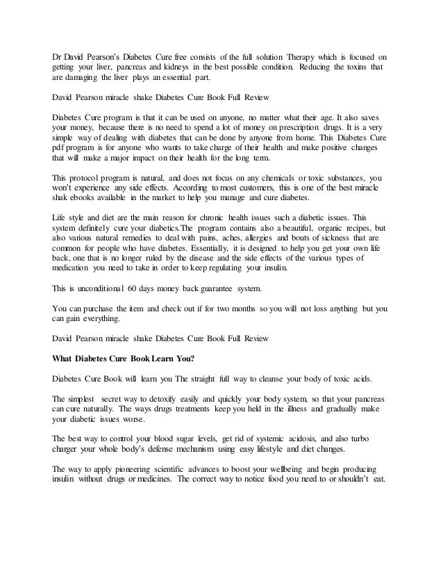 Dr Pearson Diabetes Cure Pdf